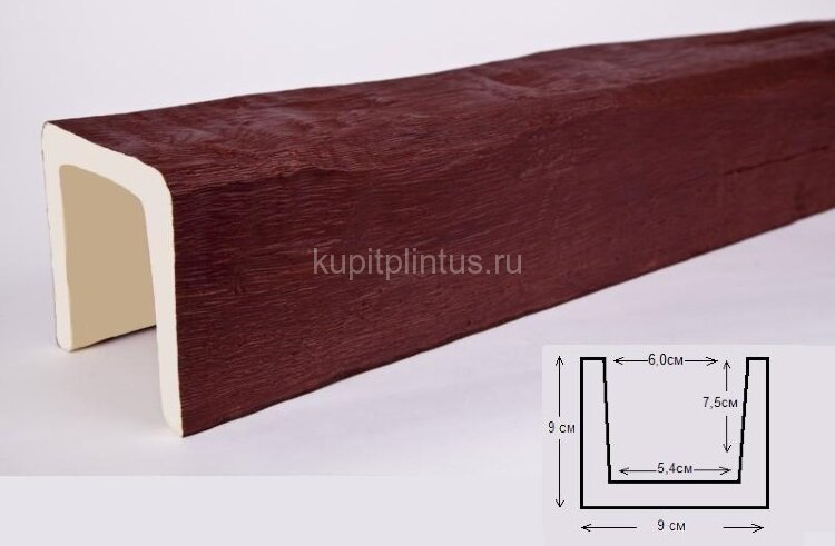 Заказать Балка из полиуретана 9х9 см Уникс Классика Б9 Вишня 3 м Заказать Балка из полиуретана 9х9 см Уникс Классика Б9 Вишня 3 м
