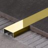 Алюминиевый П-образный профиль 10х20 мм Евротрим 0224.00 золото 2,95 м