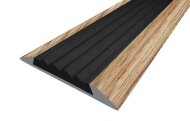 Порог противоскользящий с черной вставкой Д15 КД Дуб золотой (декорированный) 2,7 м