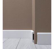 Напольный плинтус 60х12 мм Де-Багет XPS Polymer Н 8 белый из ударопрочного полимера 2м