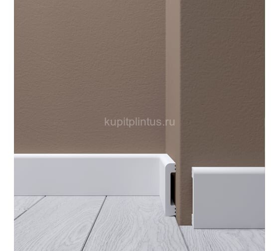 Заказать Напольный плинтус 60х12 мм Де-Багет XPS Polymer Н 8 белый из ударопрочного полимера 2м 