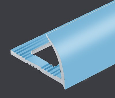 Заказать C-образный алюминиевый профиль для плитки 8 мм PV16-32 голубой Ral 5024 2,7 м 