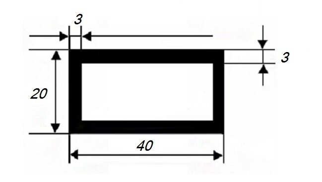 Заказать Бокс прямоугольный 20х40х3 мм из алюминия 3 м 