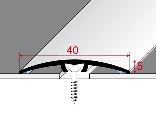 Заказать Алюминиевый порог одноуровневый 40 мм Effector A 64-38 Бук Красный 2,7 м 