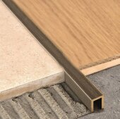 Профиль П-образный 10х10 мм ЛП-10х10 латунный старая бронза 2,7 м