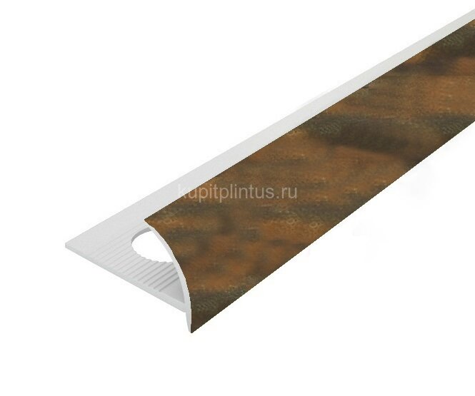 Заказать Внешний профиль ПВХ для плитки 12 мм Cezar 218 Коричневый мрамор 2,5 м 