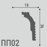 Заказать Потолочный плинтус 36х18 мм Де-Багет XPS POLYMER ПП 02 белый 2 м 
