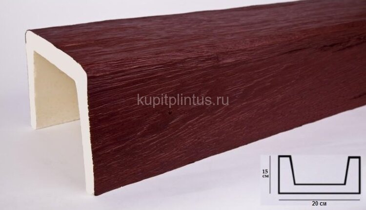 Заказать Декоративная балка из полиуретана 150х200 мм Уникс Модерн М22 Вишня 2 м Заказать Декоративная балка из полиуретана 150х200 мм Уникс Модерн М22 Вишня 2 м