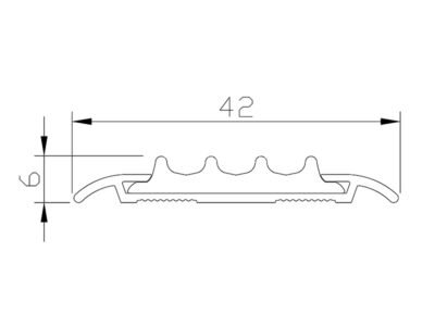Заказать Профиль алюминиевый с противоскользящей резиновой вставкой (плоская накладка) Евроступень АН 42 серый 2,5 м 