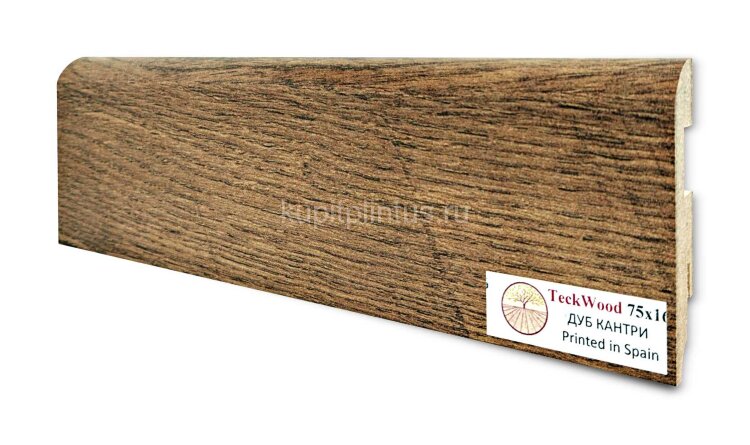Заказать Напольный плинтус МДФ Teckwood цветной 75х16 Дуб Кантри 2.15 м 