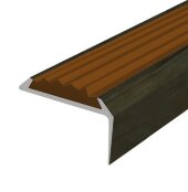 Порог угловой с коричневой резиновой вставкой Д01 КД Венге 2,7 м