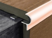 Алюминиевый F-профиль для ступеней 10 мм с рифлением PV50-15 розовый блестящий 2,7 м