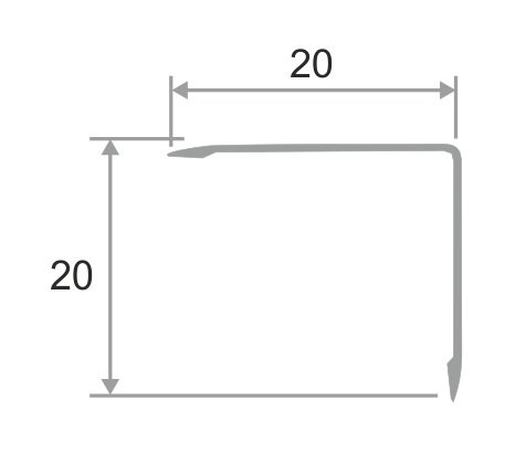 Заказать Алюминиевый уголок 20х20 мм ПН-20х20 Серый муар 2,7 м Заказать Алюминиевый уголок 20х20 мм ПН-20х20 Серый муар 2,7 м