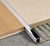 Профиль П-образный 10х10 мм ЛП-10х10 латунный хром полированный 2,7 м