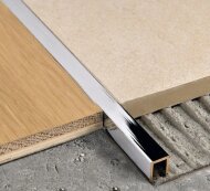 Профиль П-образный 10х10 мм ЛП-10х10 латунный хром полированный 2,7 м