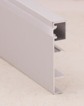 Алюминиевый плинтус напольный с LED подсветкой ПЛС-80 серебро матовое 3 м