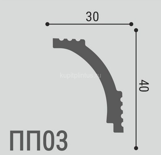 Заказать Потолочный плинтус 40х30 мм Де-Багет XPS POLYMER ПП 03 белый 2 м Заказать Потолочный плинтус 40х30 мм Де-Багет XPS POLYMER ПП 03 белый 2 м