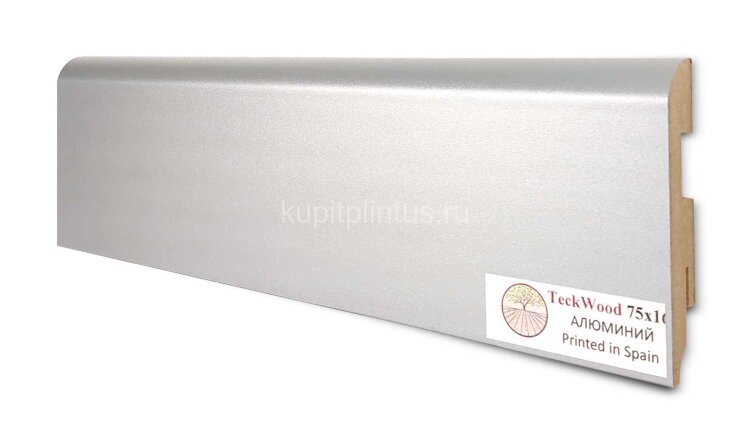 Заказать Напольный плинтус МДФ Teckwood цветной 75х16 Алюминий 2.15 м 