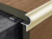 Алюминиевый F-профиль для ступеней 10 мм с рифлением PV50-17 титан блестящий 2,7 м