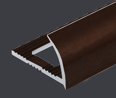 Заказать C-образный алюминиевый профиль для плитки 8 мм PV16-38 темно-коричневый Ral 8017 2,7 м 
