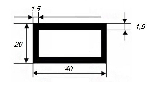 Заказать Бокс прямоугольный 20х40х1,5 мм из алюминия 3 м 