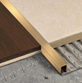 Профиль П-образный 10х10 мм ЛП-10х10 латунный браш 2,7 м