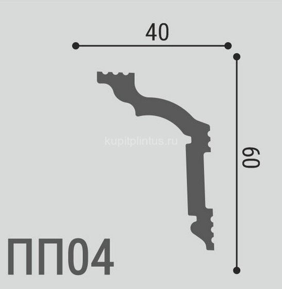 Заказать Потолочный плинтус 60х40 мм Де-Багет XPS POLYMER ПП 04 белый 2 м Заказать Потолочный плинтус 60х40 мм Де-Багет XPS POLYMER ПП 04 белый 2 м