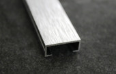 Алюминиевый П-профиль 10х10 мм Б-5 серебро люкс браш 3 м