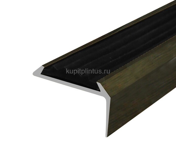 Заказать Порог угловой с черной резиновой вставкой Д01 КД Венге 2,7 м Заказать Порог угловой с черной резиновой вставкой Д01 КД Венге 2,7 м