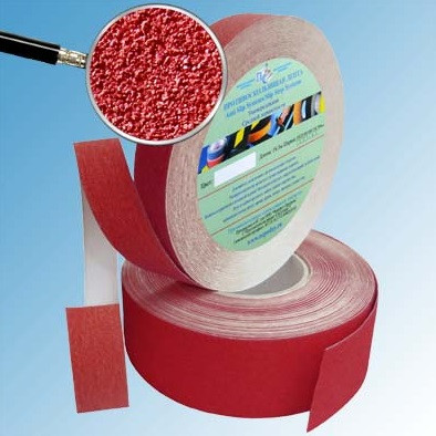 Заказать Лента абразивная цветная противоскользящая самоклеящаяся Antislip Systems 50 мм крупная зернистость Красная ролик 18,3 м 