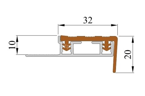 Заказать Профиль алюминиевый противоскользящий ALPB 32х20 Синий 2,7м Заказать Профиль алюминиевый противоскользящий ALPB 32х20 Синий 2,7м