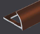 C-образный алюминиевый профиль для плитки 8 мм PV16-39 коричневый Ral 8011 2,7 м