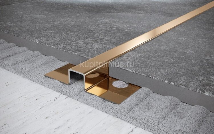 Заказать Стальной П-профиль закладной 12х20 мм FUM 12х20 GP золото полированное 2,7 м Заказать Стальной П-профиль закладной 12х20 мм FUM 12х20 GP золото полированное 2,7 м