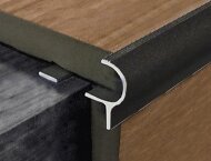 Алюминиевый F-профиль для ступеней 10 мм с рифлением PV50-18 черный матовый 2,7 м Алюминиевый F-профиль для ступеней 10 мм с рифлением PV50-18 черный матовый 2,7 м