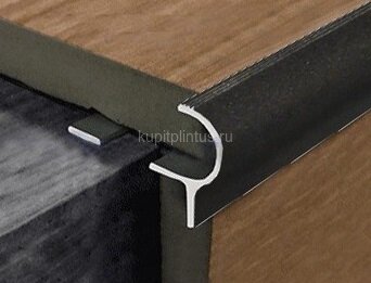 Заказать Алюминиевый F-профиль для ступеней 10 мм с рифлением PV50-18 черный матовый 2,7 м Заказать Алюминиевый F-профиль для ступеней 10 мм с рифлением PV50-18 черный матовый 2,7 м