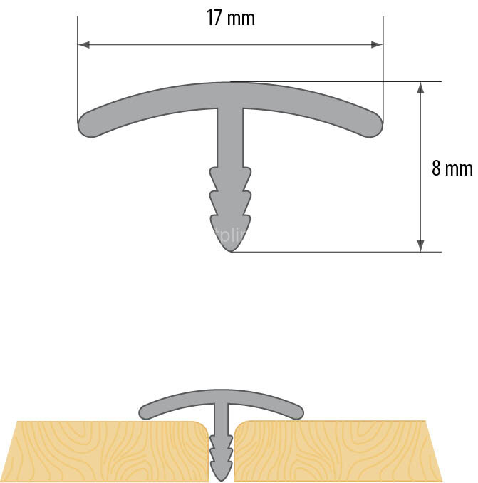 Заказать Профиль Т-образный ПВХ T17 Cezar 122 Горный клен 2,75 м Заказать Профиль Т-образный ПВХ T17 Cezar 122 Горный клен 2,75 м
