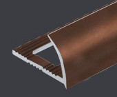 C-образный алюминиевый профиль для плитки 8 мм PV16-37 светло-коричневый Ral 8025 2,7 м