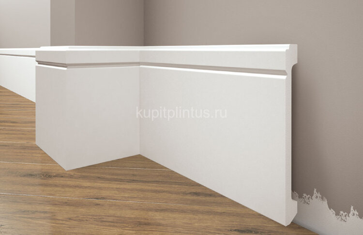 Заказать Плинтус напольный под покраску Cezar Elegance LPC-30 101-белый 2,44м 