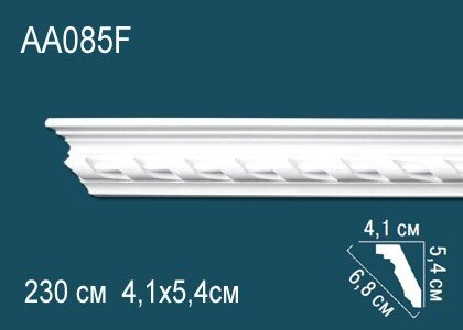 Заказать Потолочный плинтус с орнаментом гибкий Перфект AA085F 54х68х41 мм 2,3 м Заказать Потолочный плинтус с орнаментом гибкий Перфект AA085F 54х68х41 мм 2,3 м