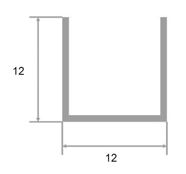 Заказать Алюминиевый П-образный профиль 12х12 мм Евротрим 0225.05 черный 2,95 м 