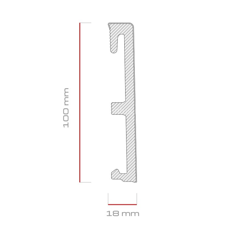 Заказать Напольный плинтус 100 мм SALAG ALPHA Kaszmir AP11F4 гибридный ПВХ кашмир 2.4 м (100х18х2400 мм) 