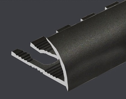 Заказать Гибкий C-образный профиль для плитки 12 мм PV21-18 черный матовый 2,7 м 