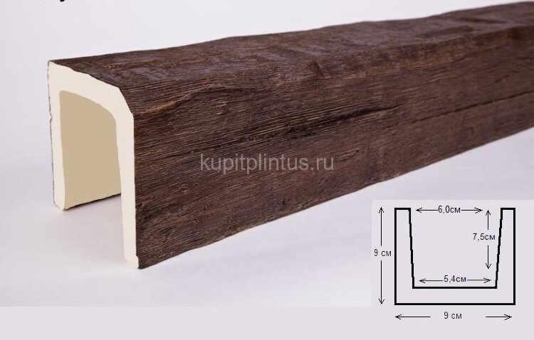 Заказать Балка из полиуретана 9х9 см Уникс Классика Б9 Дуб 3 м Заказать Балка из полиуретана 9х9 см Уникс Классика Б9 Дуб 3 м