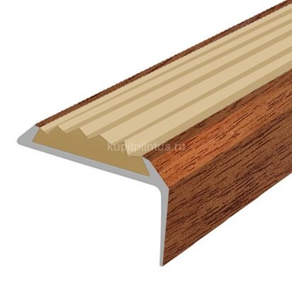 Заказать Порог угловой с бежевой резиновой вставкой Д01 КД Дуб темный 2,7 м Заказать Порог угловой с бежевой резиновой вставкой Д01 КД Дуб темный 2,7 м