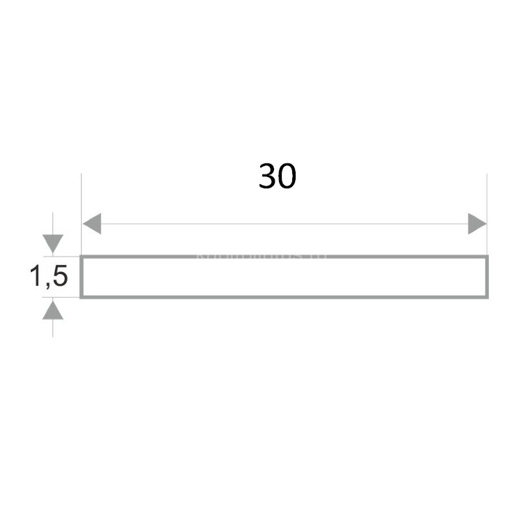 Заказать Алюминиевая полоса 30х1.5 мм ПА-30-01 серебро глянец 2.7 м 