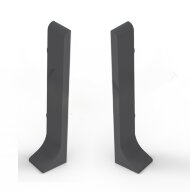 Комплект заглушек (левая+правая) для напольного плинтуса 80 мм Мега-Трейд ЛП-80з 0034 черный муар RAL 9005 Комплект заглушек (левая+правая) для напольного плинтуса 80 мм Мега-Трейд ЛП-80з 0034 черный муар RAL 9005