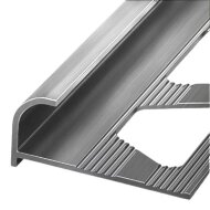 Профиль алюминиевый С-образный ПО-10 серебро глянцевое браш 2,7 м
