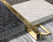 Профиль П-образный закладной 10х10 мм ЛПО-П10х10 латунный браш 2,7 м