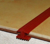 Противоскользящий Н-образный профиль из резины под плитку 20х10 мм ШОВ красный 30 м