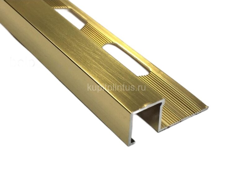 Заказать Закладной П-профиль из нержавеющей стали 10х10 мм SBP110-10H ZG золото глянец 2,7м Заказать Закладной П-профиль из нержавеющей стали 10х10 мм SBP110-10H ZG золото глянец 2,7м